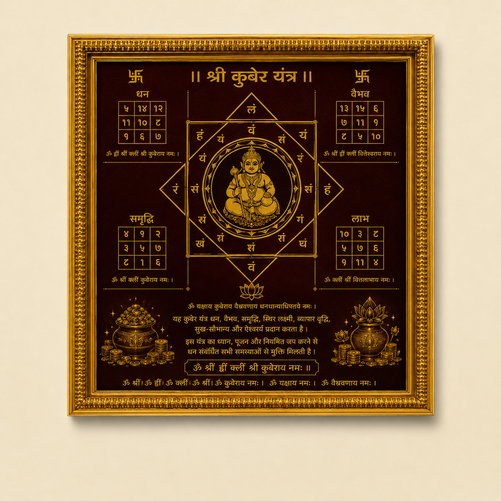 Premium Framed Shri Kuber Yantra