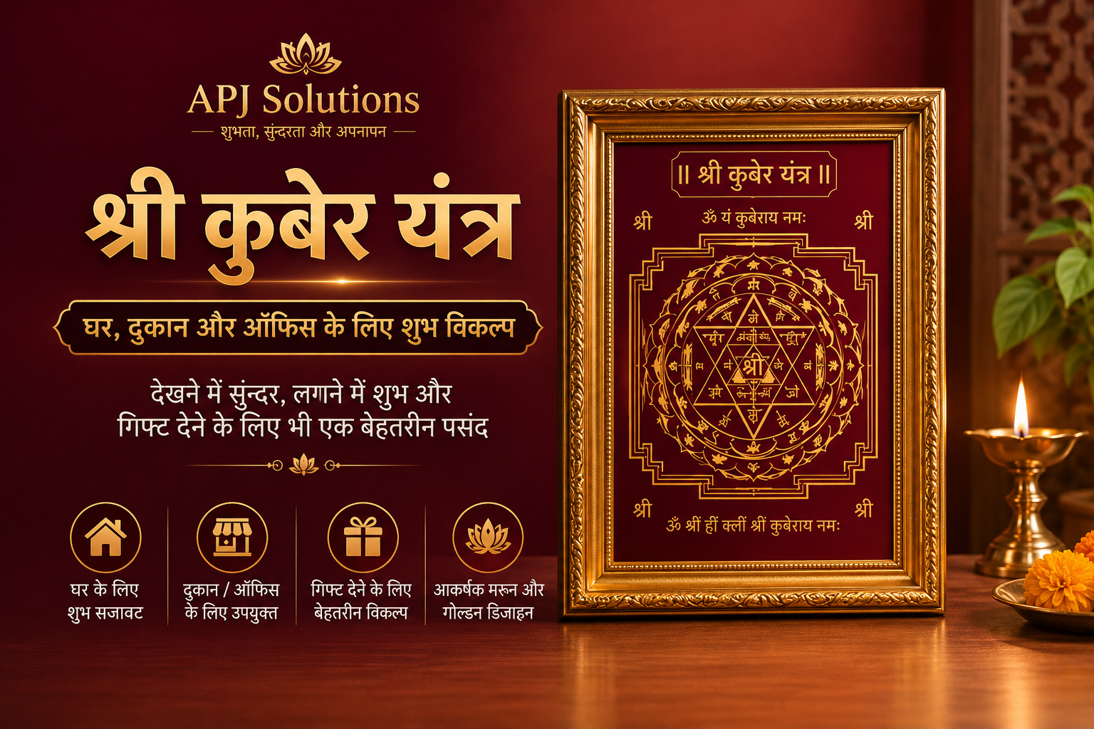 Premium Framed Shri Kuber Yantra