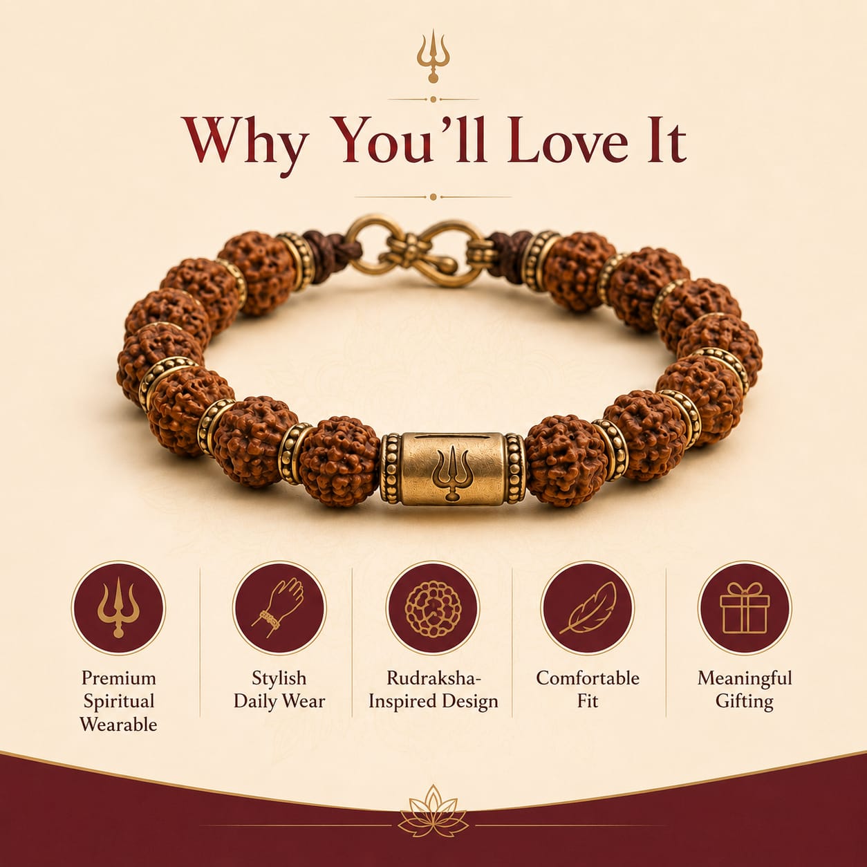 5 Mukhi Rudraksha Bracelet