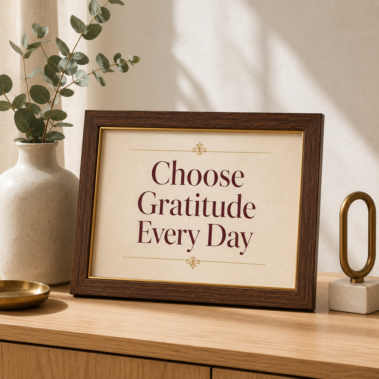 Choose Gratitude Every Day | Premium Typography Frame