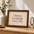 Choose Gratitude Every Day | Premium Typography Frame