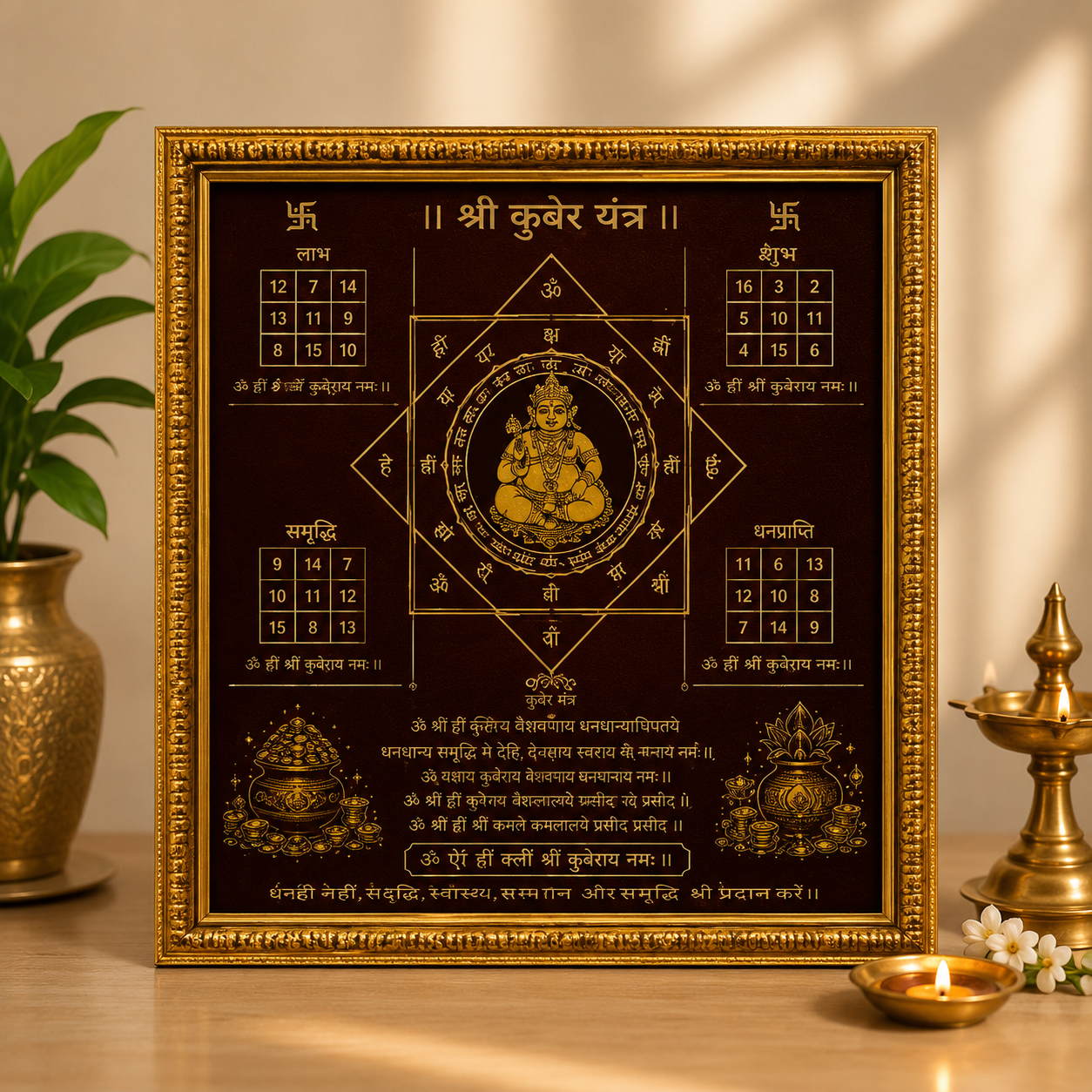 Premium Framed Shri Kuber Yantra